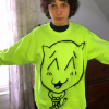 vintage fashion brand fluorescent green design sense color contrast neutral style American High street vintage creative crew-neck hoodie vintage fashion brand fluorescent green design sense color contrast neutral style American High street vintage creative crew-neck hoodie